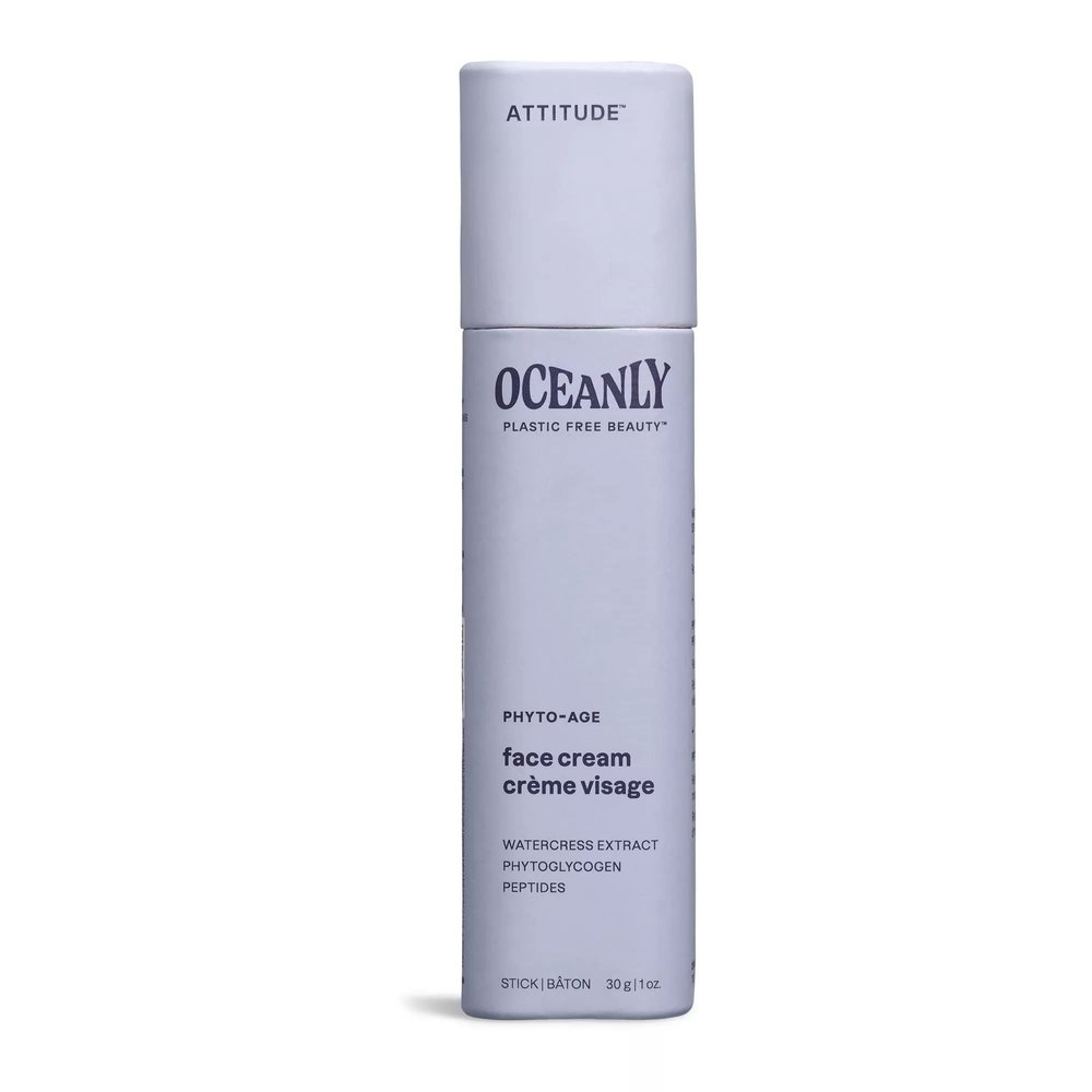 ATTITUDE Oceanly Face Cream Stick, EWG Verified, Plastic-free, Plant and Mineral-Based Ingredients, Vegan and Cruelty-free Beauty Products, PHYTO AGE, Unscented, 1 Ounce