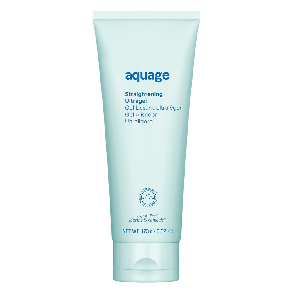 AQUAGE Straightening Ultragel, Lightweight Formula to Smooth and Silken Curly, Permed or Frizzy Hair, Contains AlgaePlex Marine Botanicals, 6 fl. oz