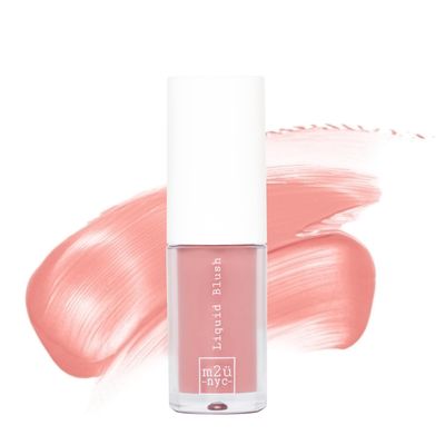 M2U NYC Light Pink Liquid Blush Soft, Dewy Liquid Blush for Cheeks with High Pigment Color & Breathable Feel Lightweight & Blendable, Long-Lasting Formula Infused with Rosehip Oil (Cotton Candy)