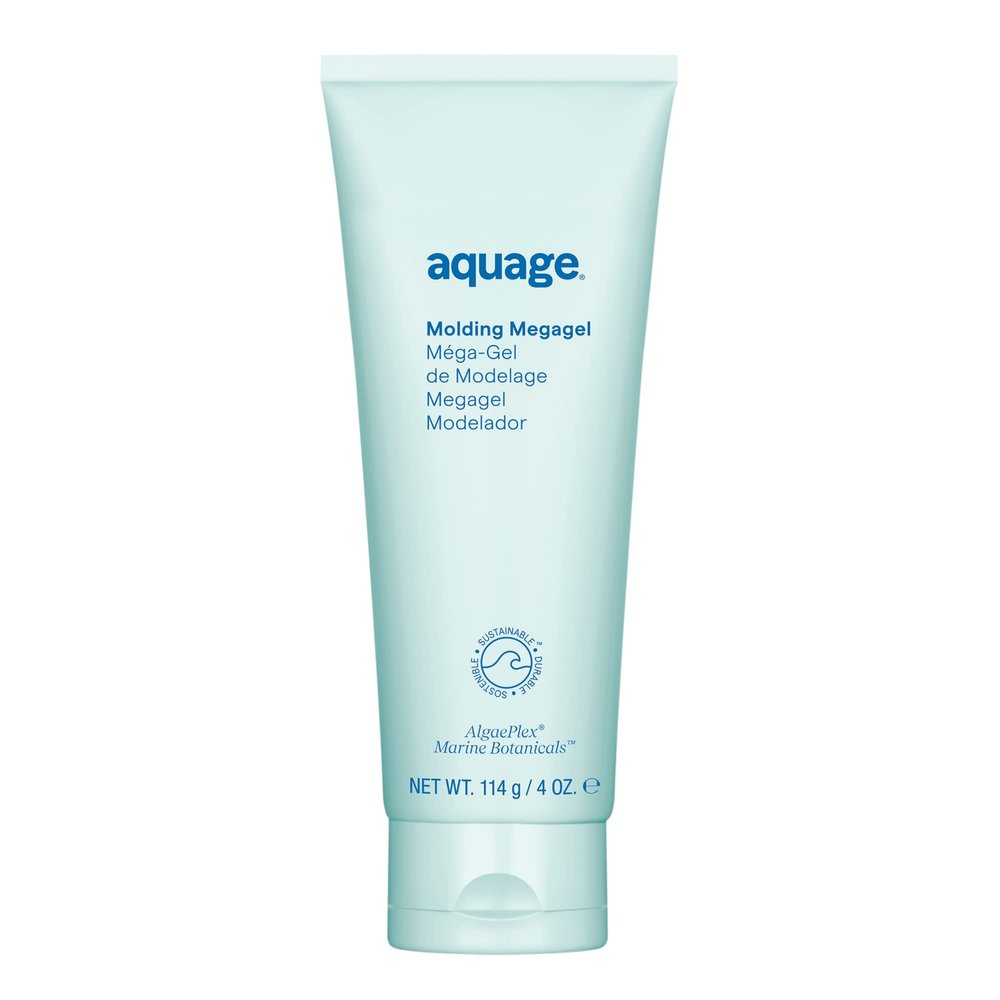 Aquage Molding Megagel  Professional Firm-Hold Styling Gel for Wet Looks, Sculpted Blowouts & High-Gloss Finish  Lightweight, Non-Flaking, Humidity-Resistant Hair Gel for All Hair Types - 4 oz