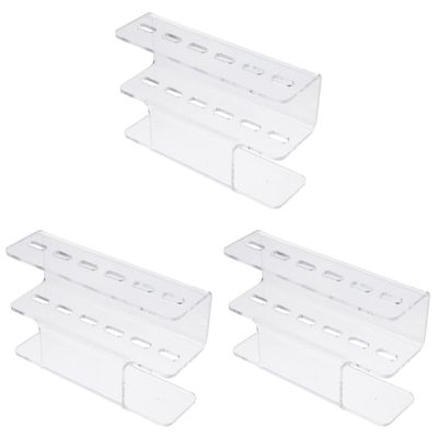 NUOBESTY 3pcs Acrylic Eyelash Tweezer Storage Rack Organizer for Eyelash Extensions Compact Display Stand for Tweezers and Lash Tools Space-Saving Design for Home Salon Use