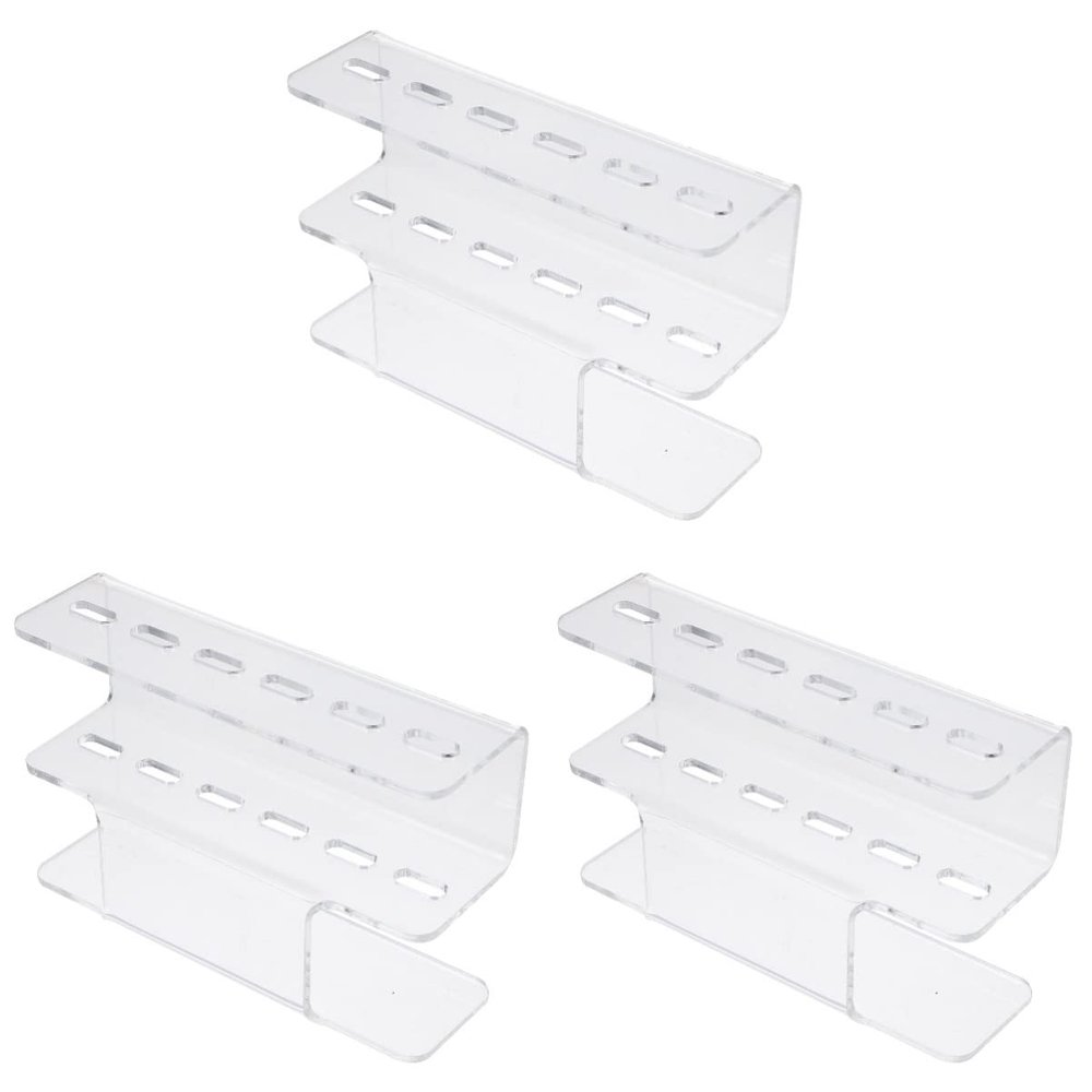NUOBESTY 3pcs Acrylic Eyelash Tweezer Storage Rack Organizer for Eyelash Extensions Compact Display Stand for Tweezers and Lash Tools Space-Saving Design for Home Salon Use