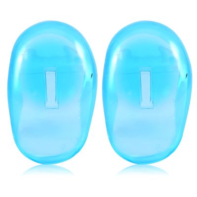 Socobeta 2pcs Blue Ear Cover Anti Staining Plastic Guard Protects Earmuffs From The Dye Hairdressing Bathing Shower Ear Prtotection for Home Salon Use