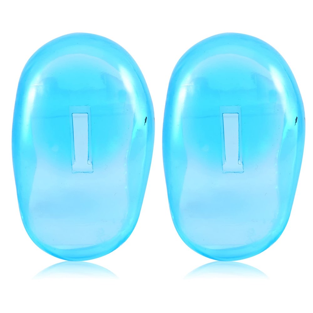 Socobeta 2pcs Blue Ear Cover Anti Staining Plastic Guard Protects Earmuffs From The Dye Hairdressing Bathing Shower Ear Prtotection for Home Salon Use