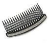Black Acrylic With Clear Crystal Accent Hair Comb - 11cm view 1