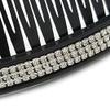 Black Acrylic With Clear Crystal Accent Hair Comb - 11cm view 4