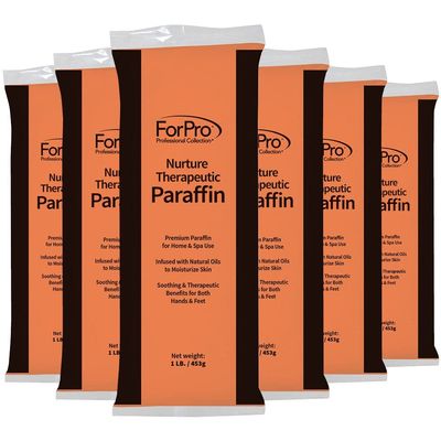 ForPro Professional Collection Nurture Paraffin Wax Refill, Peach Vanilla, Six 1-Pound Paraffin Blocks, Non-Greasy, Moisturizing for Soft & Healthy Skin, 6 Lbs
