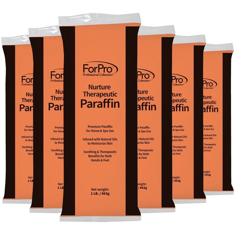 ForPro Professional Collection Nurture Paraffin Wax Refill, Peach Vanilla, Six 1-Pound Paraffin Blocks, Non-Greasy, Moisturizing for Soft & Healthy Skin, 6 Lbs