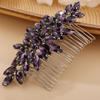 BERYUAN Crystals Hair Comb for Bride for Women for Girls Cute Teardrop Hair Comb Slide Multi-Color Purple view 1