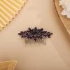 BERYUAN Crystals Hair Comb for Bride for Women for Girls Cute Teardrop Hair Comb Slide Multi-Color Purple view 2