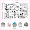 Biutee 4PCS Nail Stamping Plates Set, Includes Nail Art Stamper & Scraper - French Line Lace, Space, Animal, Flower, Leaf Designs - Large Nail Art Stencils Templates for DIY Manicure view 3