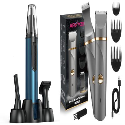 AREYZIN Ear and Nose Hair Trimmer + Body Hair Trimmer for Men Body Grooming Kit