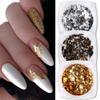 Gold Nail Art Foil Glitter Flakes Nail Powder Sequins 3D Sparkly Aluminum Foil Flake Nail Art Supplies for Nails Chrome Powder Holographic DIY Winter Manicure Decorations 3 Boxes view 1