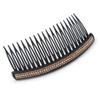 Black Acrylic With Pink/AB Crystal Accent Hair Comb - 11cm view 1