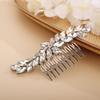 BERYUAN Silver Crystal Hair Comb Slide for Brides Wedding Handmade Hair Accessories for Women Girls view 1