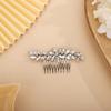 BERYUAN Silver Crystal Hair Comb Slide for Brides Wedding Handmade Hair Accessories for Women Girls view 2