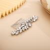 BERYUAN Silver Crystal Hair Comb Slide for Brides Wedding Handmade Hair Accessories for Women Girls view 3