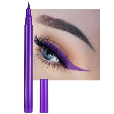 DekRion Liquid Eyeliner, Purple Eyeliner Liquid, Long-lasting Colored Eyeliners, White Black Red Brown Green Waterproof High-pigmented Colorful Eyeliners for Eye Makeup,1PC Purple