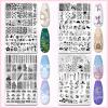 Biutee Nail Stamping Plate Nail Stamper Kit with Stamper & Scraper, Large Nail Art Stamping Plate French Line Lace Flower Leaves Animal Star Space Design DIY Nail Stamping Kit view 4