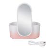 Pink Gradient Foldable Rotating Makeup Storage,Cosmetics Box,Portable Makeup Box with LED Lighted Mirror for Travelling, Multi Purpose Makeup Organizer Carrying Case, Cosmetics Box, Pink Gradien view 1