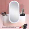 Pink Gradient Foldable Rotating Makeup Storage,Cosmetics Box,Portable Makeup Box with LED Lighted Mirror for Travelling, Multi Purpose Makeup Organizer Carrying Case, Cosmetics Box, Pink Gradien view 2