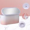 Pink Gradient Foldable Rotating Makeup Storage,Cosmetics Box,Portable Makeup Box with LED Lighted Mirror for Travelling, Multi Purpose Makeup Organizer Carrying Case, Cosmetics Box, Pink Gradien view 3
