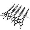 6 Inch Black Hairdressing Scissors Salon Hairdressing Tool Stainless Steel Hair Cutting Hair Thinning Hairdressing Scissors (6 inch 5PC) view 1