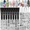 Biutee Nail Stamper Kit 22Pcs Gel Nail Stamping Kit 12Pcs Nail Stamping Plates 8Pcs Gel Stamping Polish, Silicone Stamper Scraper Flower Lace Holiday Stamp Template Christmas Gift for Women view 1