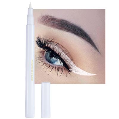 DekRion Liquid Eyeliner, White Eyeliner Liquid, Long-lasting Colored Eyeliners, White Black Red Brown Green Purple Waterproof High-pigmented Colorful Eyeliners for Eye Makeup,1PC White