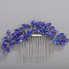 BERYUAN Crystal Flower Hair Comb for Bride Women Girls Multi-Color Hair Comb Slide BLUE view 1