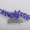 BERYUAN Crystal Flower Hair Comb for Bride Women Girls Multi-Color Hair Comb Slide BLUE view 2