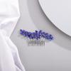 BERYUAN Crystal Flower Hair Comb for Bride Women Girls Multi-Color Hair Comb Slide BLUE view 3