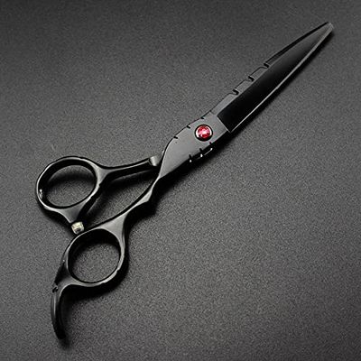 Professional Hair Cutting Shears, 6 Inch Professional Japan 440c Black Cut Hair Scissors Cutting Barber Haircut Thinning Shears Hairdressing Scissors (Color : 6 inch cutting)