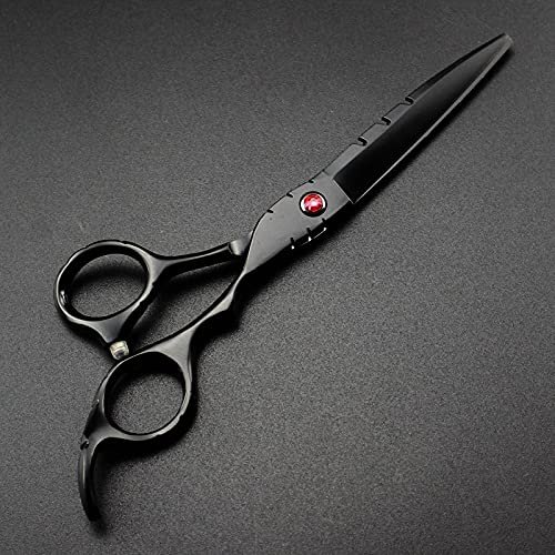 Professional Hair Cutting Shears, 6 Inch Professional Japan 440c Black Cut Hair Scissors Cutting Barber Haircut Thinning Shears Hairdressing Scissors (Color : 6 inch cutting)