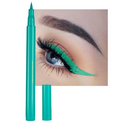 DekRion Liquid Eyeliner, Green Eyeliner Liquid, Long-lasting Colored Eyeliners, White Black Red Brown Purple Waterproof High-pigmented Colorful Eyeliners for Eye Makeup,1PC Green