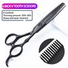 6 Inch Black Hairdressing Scissors Salon Hairdressing Tool Stainless Steel Hair Cutting Hair Thinning Hairdressing Scissors (6 inch thinning) view 2