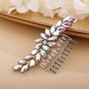 BERYUAN AB Color Crystal Hair Comb Slide for Brides Wedding Handmade Hair Accessories for Women Girls Pink 9 view 1