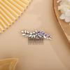 BERYUAN AB Color Crystal Hair Comb Slide for Brides Wedding Handmade Hair Accessories for Women Girls Pink 9 view 2
