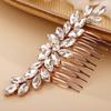 BERYUAN Wedding Crystal Flowers Hair Comb for Bride Women Girls Multi-Color Hair Comb Slide Rose Gold view 1