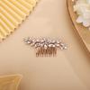 BERYUAN Wedding Crystal Flowers Hair Comb for Bride Women Girls Multi-Color Hair Comb Slide Rose Gold view 2