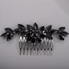 BERYUAN Black Rhinestone Hair Comb for Women Wedding Bridal Crystal Cute Flower Hairpiece Slide Multi-Color Accessory Banquet Prom (black) view 1