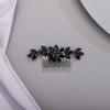 BERYUAN Black Rhinestone Hair Comb for Women Wedding Bridal Crystal Cute Flower Hairpiece Slide Multi-Color Accessory Banquet Prom (black) view 3
