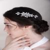 BERYUAN Black Rhinestone Hair Comb for Women Wedding Bridal Crystal Cute Flower Hairpiece Slide Multi-Color Accessory Banquet Prom (black) view 4