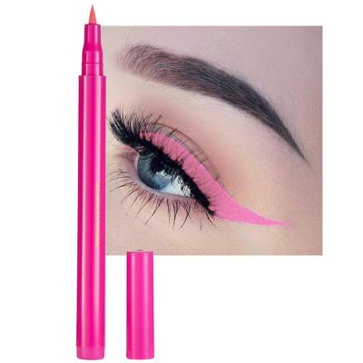 DekRion Liquid Eyeliner, Pink-Eyeliner Liquid, Long-lasting Colored Eyeliners, White Black Red Brown Green Purple Waterproof High-pigmented Colorful Eyeliners for Eye Makeup,1PC Pink