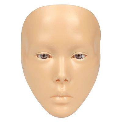 Bueuo Makeup Practice Face, 5D Reusable Silicone Make up Practice Board Mannequin Face with Makeup Brushes Sponge Set and Eyeshadow Board Kit for Emerging Artist, Girl's Gift, Yellow