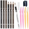 7Pcs Multicolor Eyebrow Pencil Eyeliner Set, Waterproof Eye Brow Pencil, Easy to Coloromen Women Professional Eyebrow Pencil Smudge Proof Long Lasting Makeup Eye Liners (Multicolor)