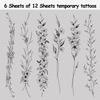 Cerlaza Tiny Temporary Tattoos for Women Girls, Realistic Fake Tattoos That Look Real and Last Long for Adult, Waterproof Hand Tattoos Stencils Stickers for Body Art-12 Sheets view 2