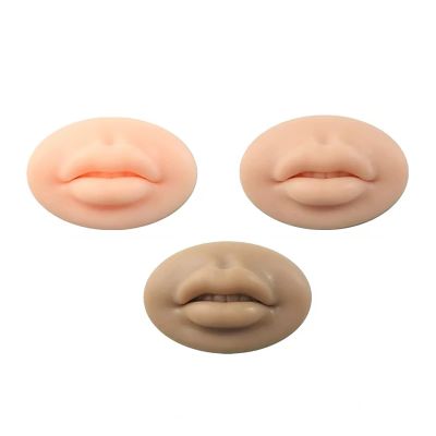 3Pcs Fake Lips Tattoo Practice Lips Silicone Micropigmentation Practice Skin 3D Fake Skin Tattoo Skin Lip Training