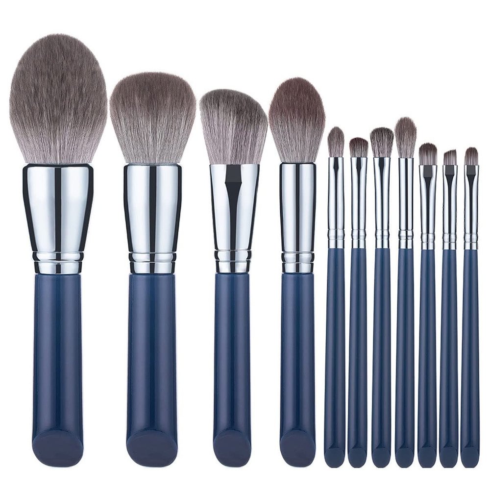 Feiyxu Makeup Brush Set 11Pcs Makeup Brush Set Synthetic Kabuki Brush Cosmetics Foundation Concealers Powder Blush Blending Face Eye Shadows Brush Sets,Eyeliner Brushes