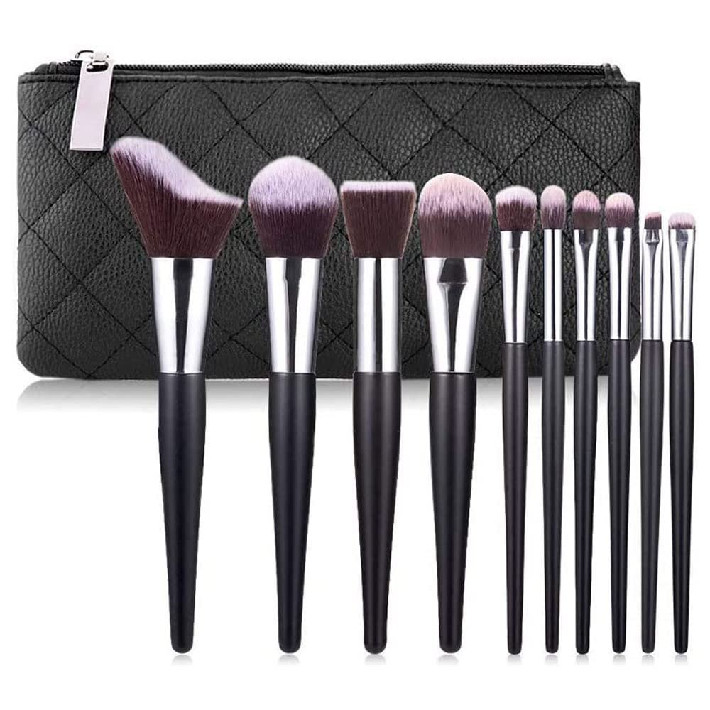 Feiyxu Makeup Brushes 10 Pcs Premium Makeup Brush Set with Bag Foundation Blending Blush Eyeliner Shadow Brow Concealer Brushes Kit